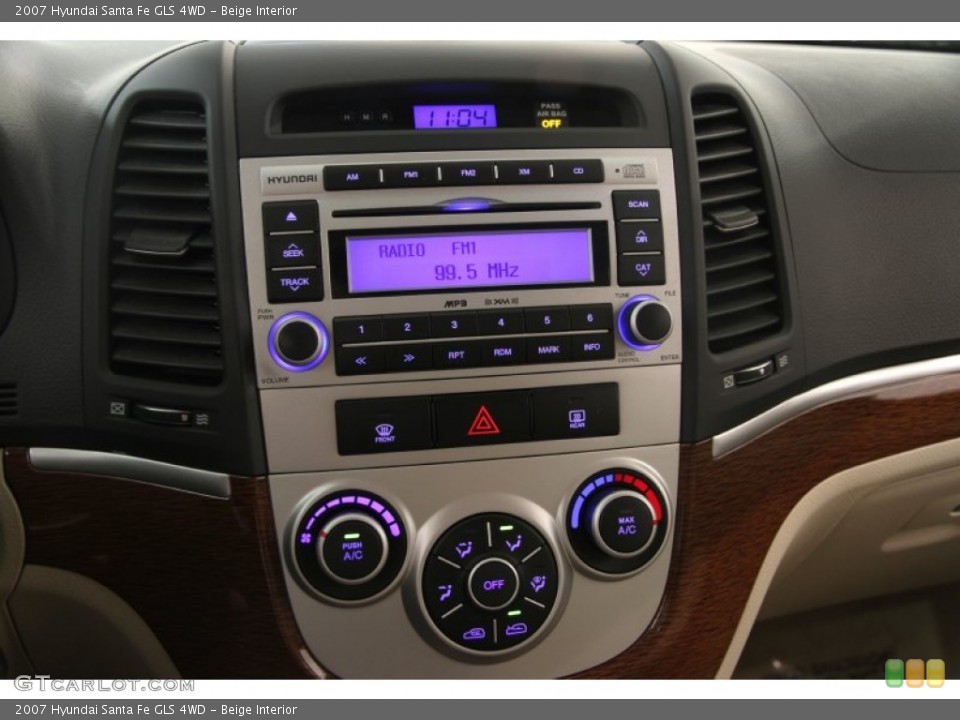 Beige Interior Controls for the 2007 Hyundai Santa Fe GLS 4WD #96361989