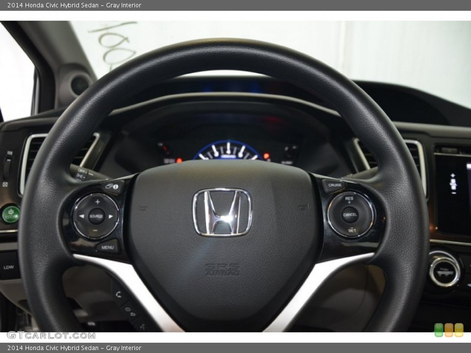 Gray Interior Steering Wheel for the 2014 Honda Civic Hybrid Sedan #96367692