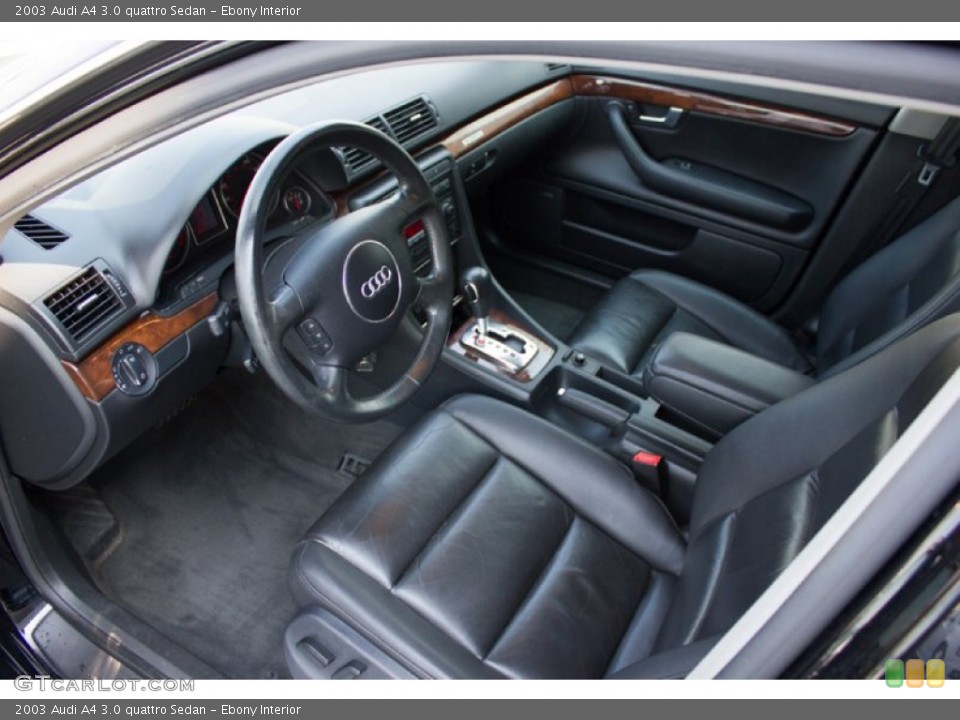 Ebony Interior Photo for the 2003 Audi A4 3.0 quattro Sedan #96374373