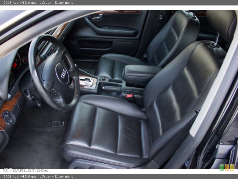 Ebony Interior Front Seat for the 2003 Audi A4 3.0 quattro Sedan #96374381
