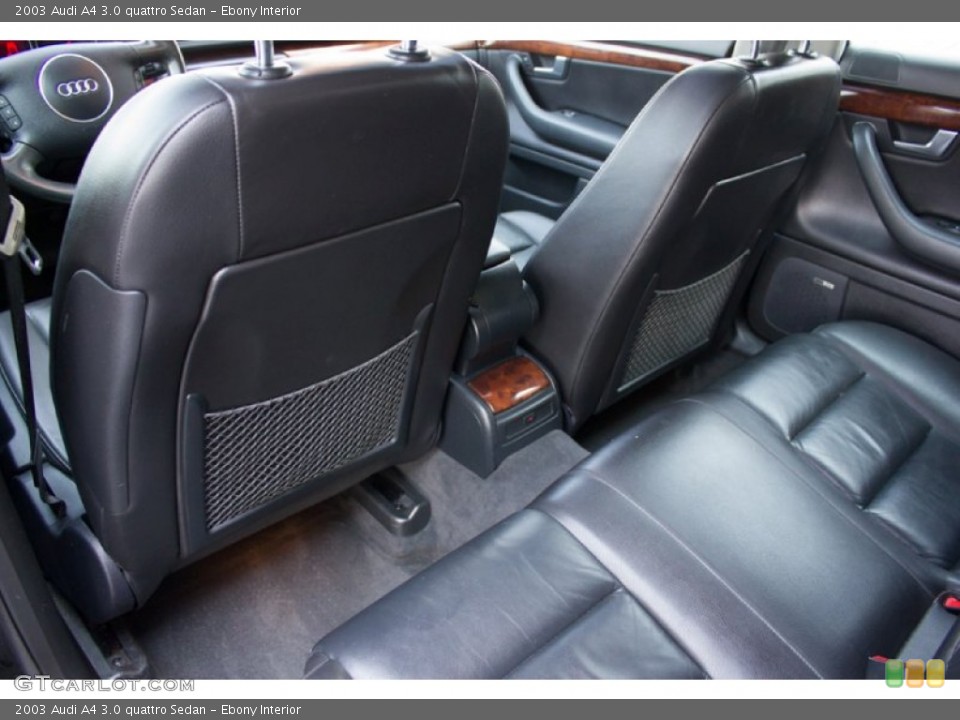 Ebony Interior Rear Seat for the 2003 Audi A4 3.0 quattro Sedan #96374508