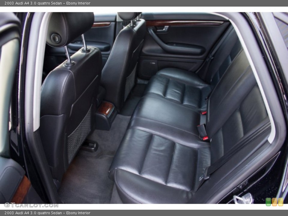 Ebony Interior Rear Seat for the 2003 Audi A4 3.0 quattro Sedan #96374517