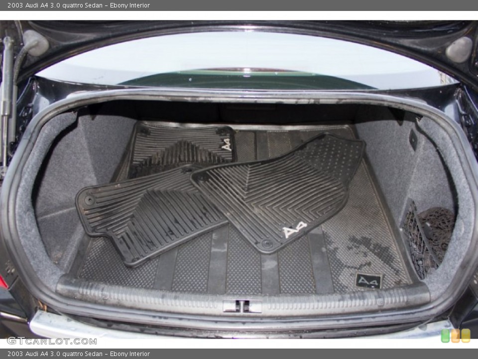 Ebony Interior Trunk for the 2003 Audi A4 3.0 quattro Sedan #96374553