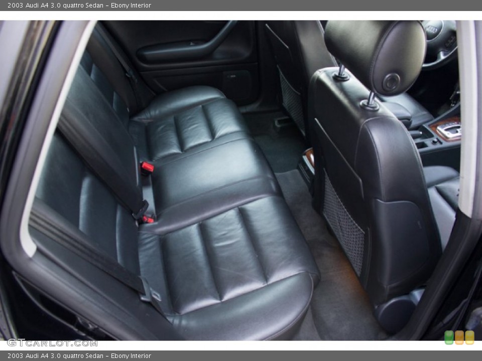 Ebony Interior Rear Seat for the 2003 Audi A4 3.0 quattro Sedan #96374589