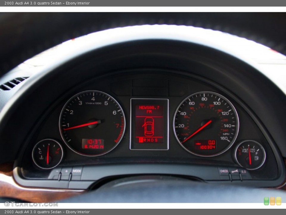 Ebony Interior Gauges for the 2003 Audi A4 3.0 quattro Sedan #96374661