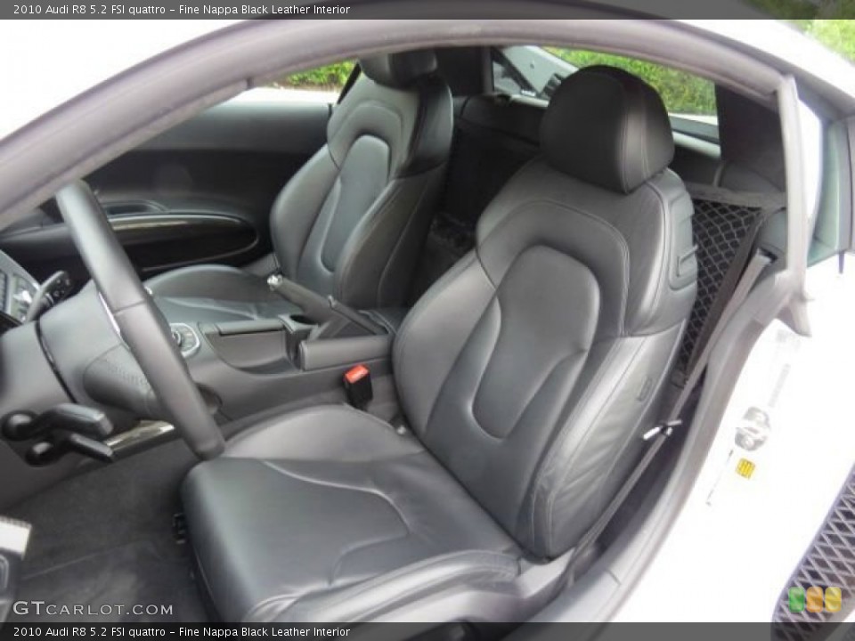Fine Nappa Black Leather Interior Front Seat for the 2010 Audi R8 5.2 FSI quattro #96379436