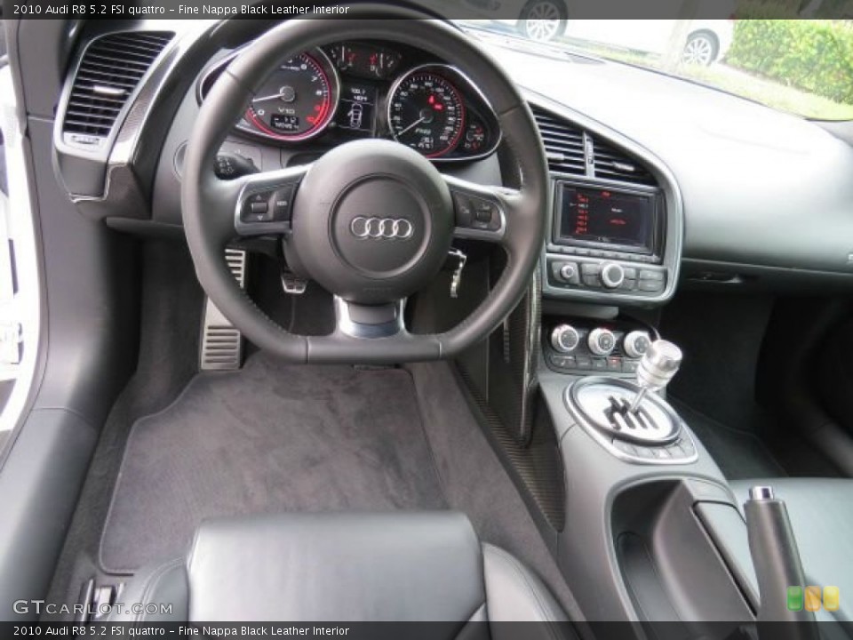 Fine Nappa Black Leather Interior Dashboard for the 2010 Audi R8 5.2 FSI quattro #96379463
