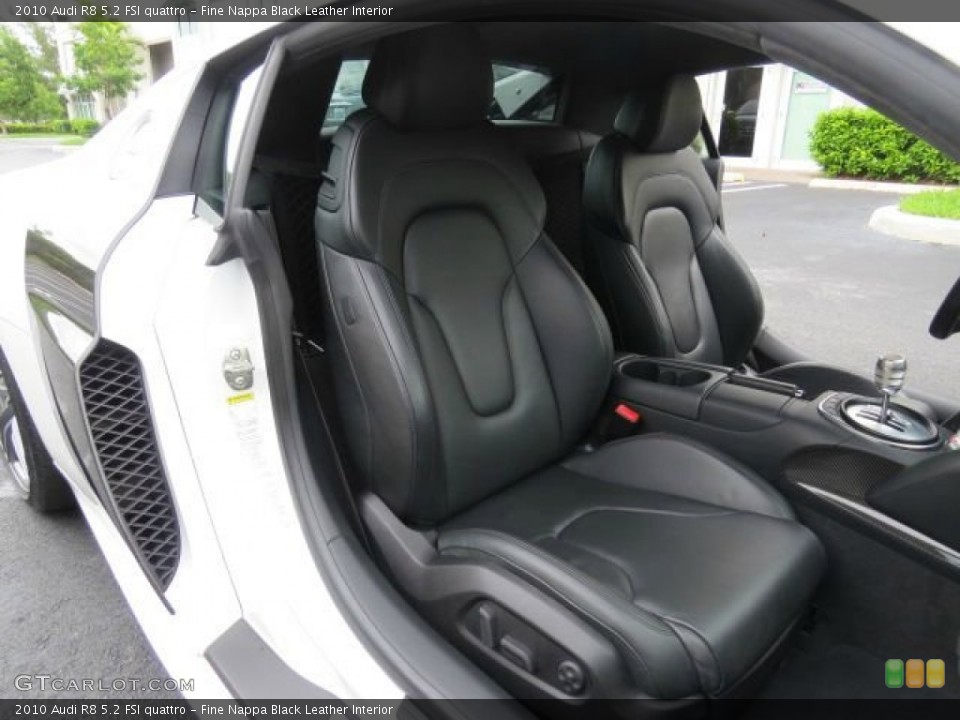 Fine Nappa Black Leather Interior Front Seat for the 2010 Audi R8 5.2 FSI quattro #96379508