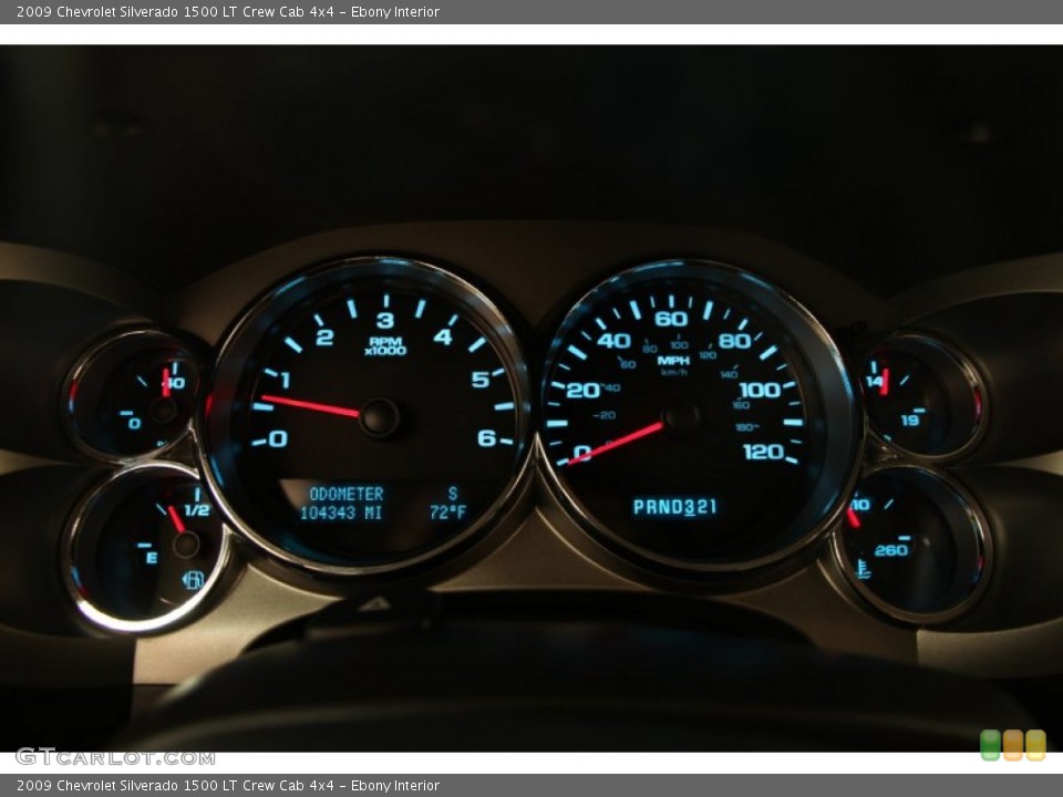 Ebony Interior Gauges for the 2009 Chevrolet Silverado 1500 LT Crew Cab 4x4 #96414944
