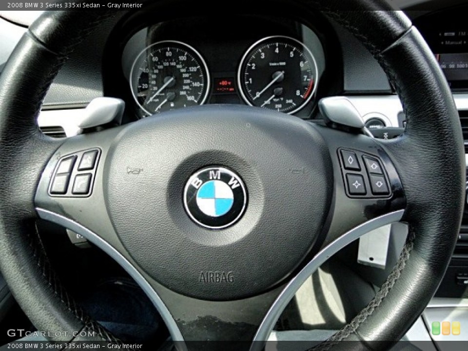 Gray Interior Steering Wheel for the 2008 BMW 3 Series 335xi Sedan #96443887