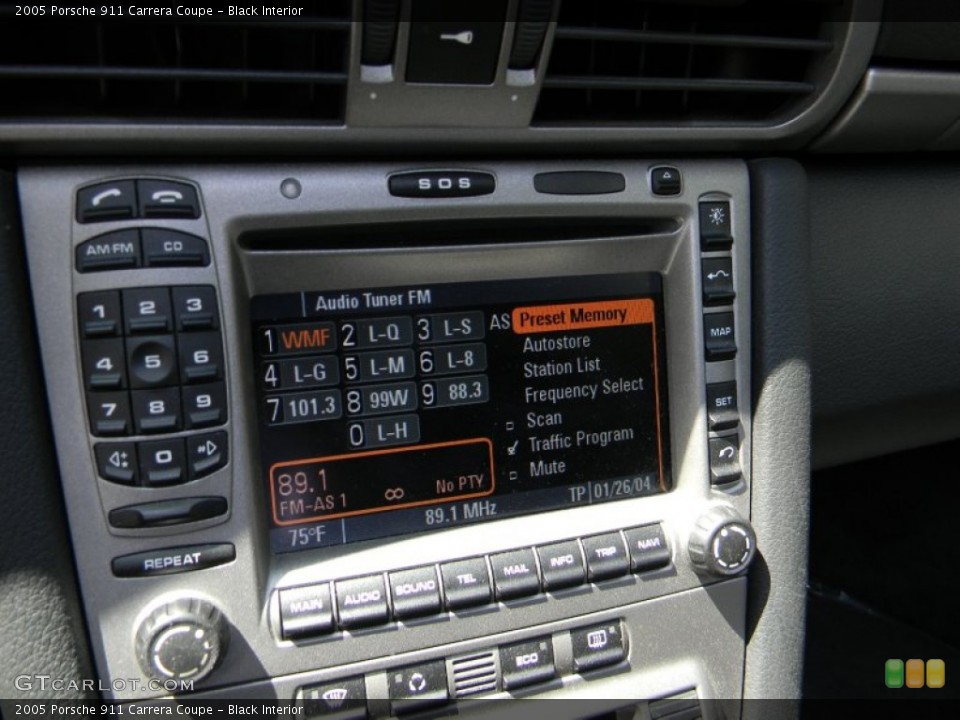 Black Interior Controls for the 2005 Porsche 911 Carrera Coupe #96454780