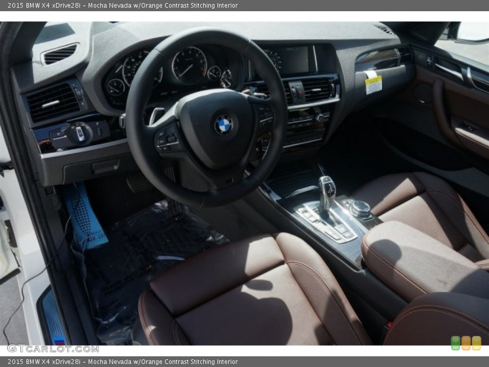 Mocha Nevada w/Orange Contrast Stitching 2015 BMW X4 Interiors