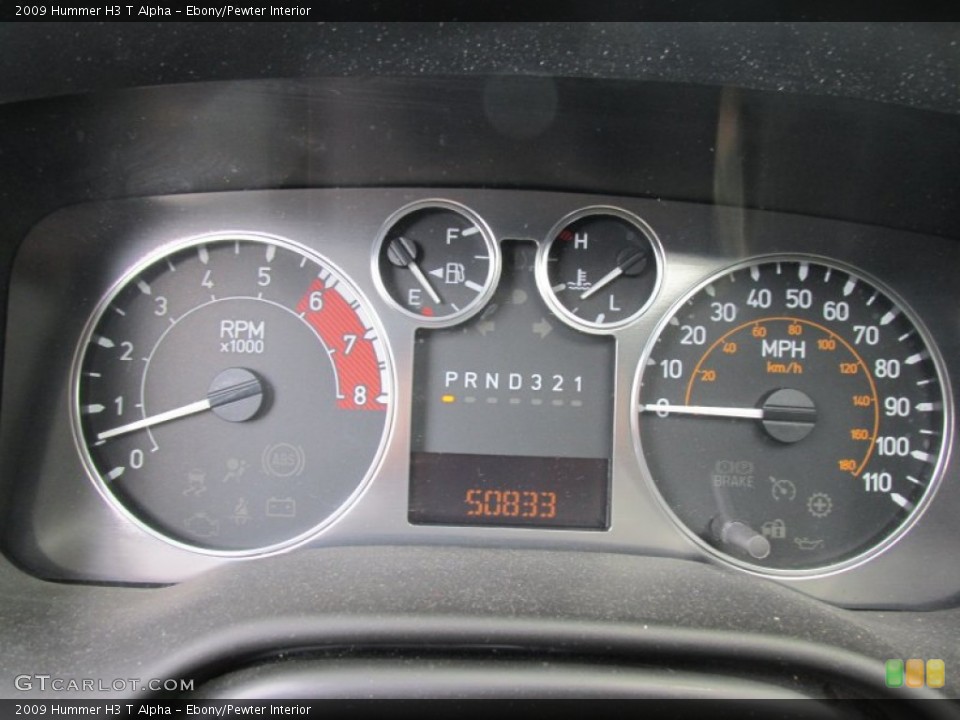 Ebony/Pewter Interior Gauges for the 2009 Hummer H3 T Alpha #96477871