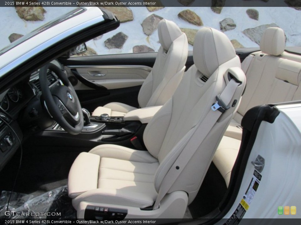 Oyster/Black w/Dark Oyster Accents Interior Front Seat for the 2015 BMW 4 Series 428i Convertible #96478591
