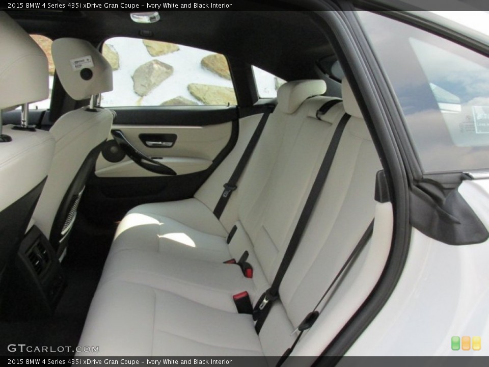 Ivory White and Black Interior Rear Seat for the 2015 BMW 4 Series 435i xDrive Gran Coupe #96481489