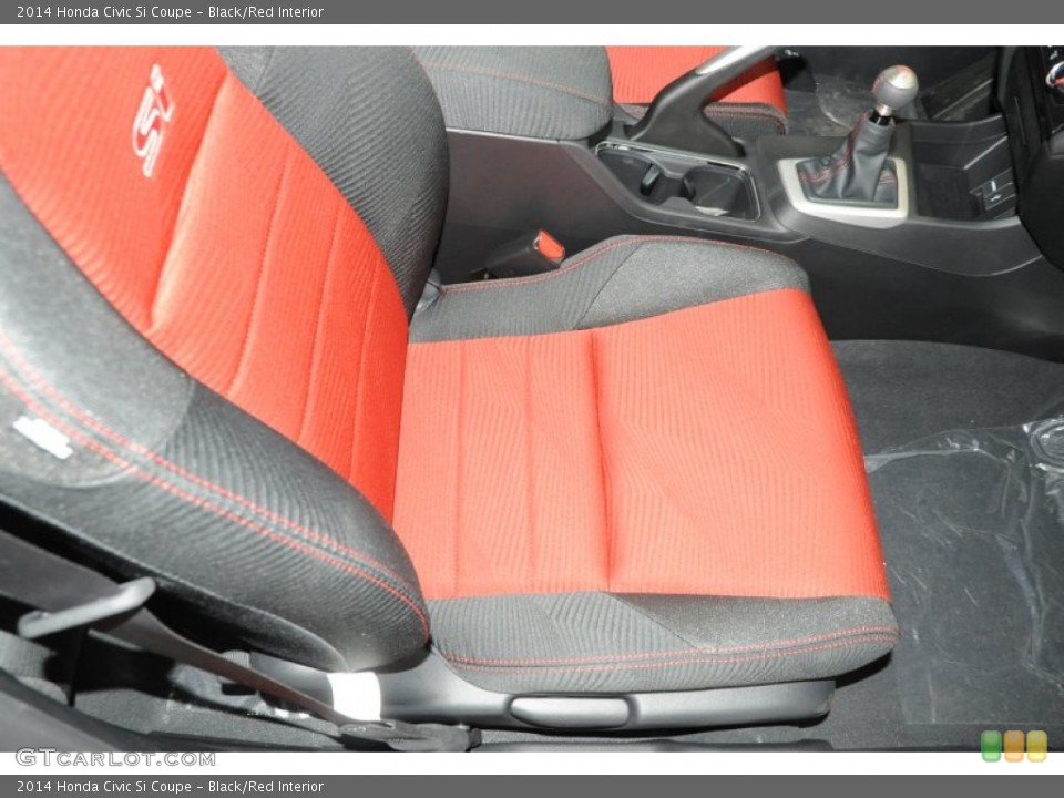 Black/Red Interior Front Seat for the 2014 Honda Civic Si Coupe #96483916