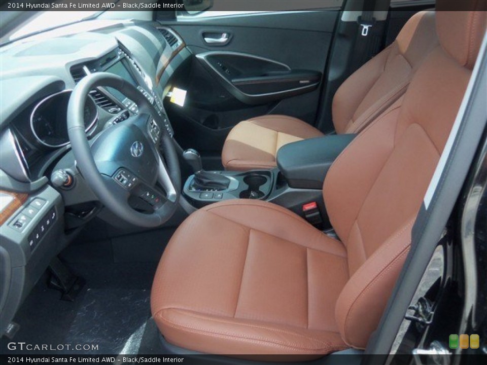 Black/Saddle Interior Front Seat for the 2014 Hyundai Santa Fe Limited AWD #96527199