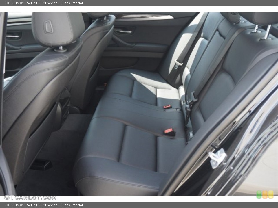 Black Interior Rear Seat for the 2015 BMW 5 Series 528i Sedan #96535214