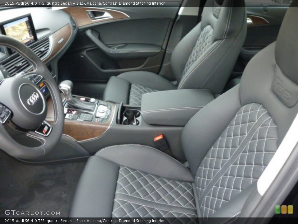 Black Valcona/Contrast Diamond Stitching Interior Photo for the 2015 Audi S6 4.0 TFSI quattro Sedan #96546836