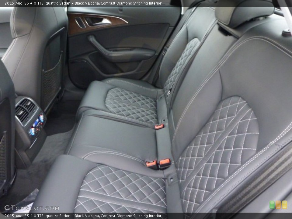 Black Valcona/Contrast Diamond Stitching 2015 Audi S6 Interiors