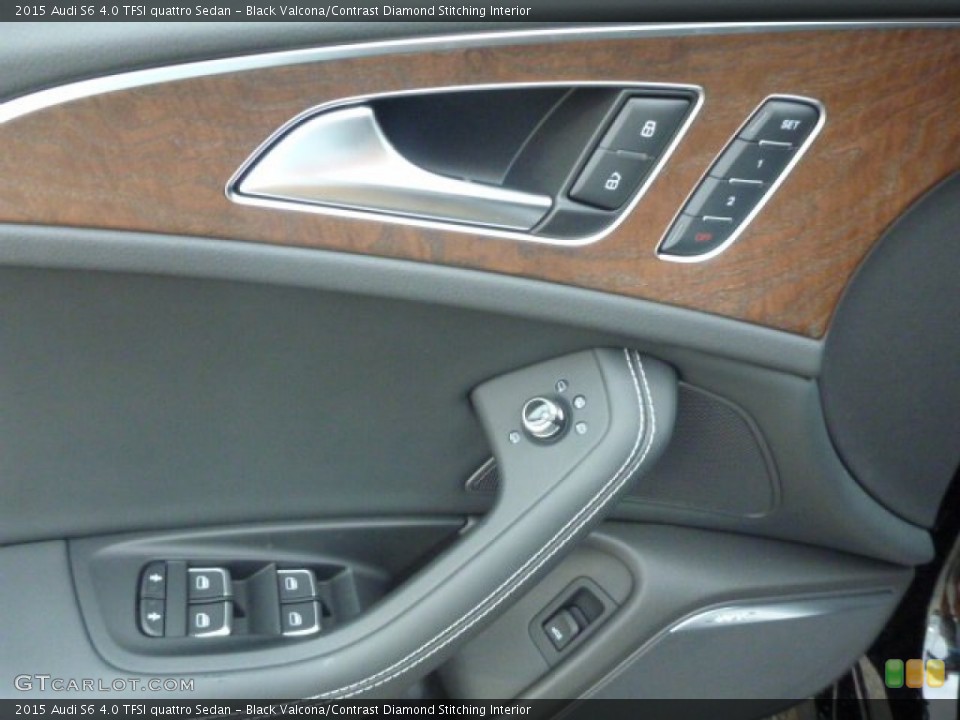 Black Valcona/Contrast Diamond Stitching Interior Door Panel for the 2015 Audi S6 4.0 TFSI quattro Sedan #96546905