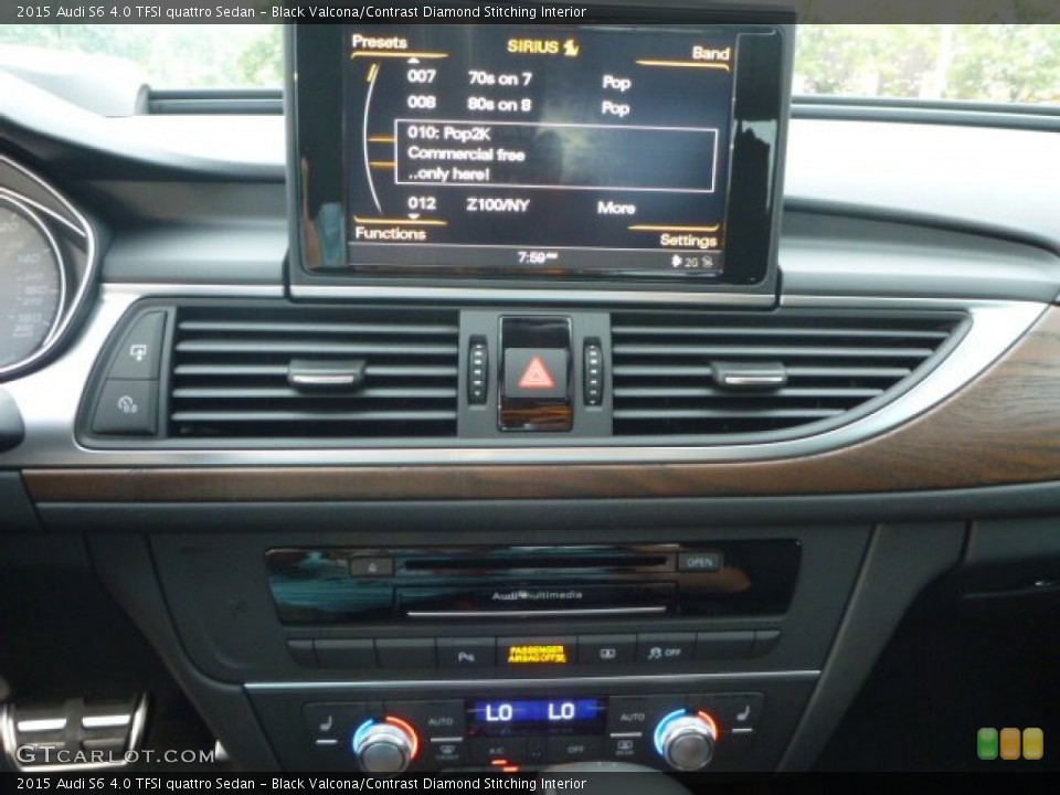 Black Valcona/Contrast Diamond Stitching Interior Controls for the 2015 Audi S6 4.0 TFSI quattro Sedan #96546983