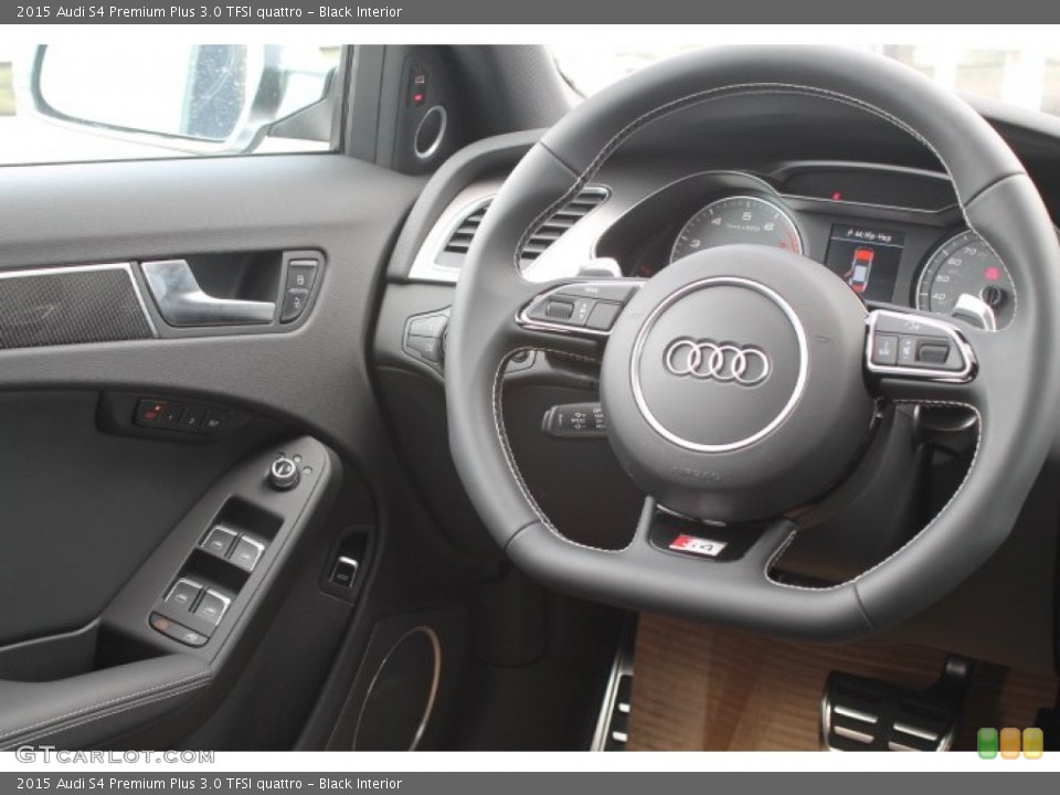 Black Interior Steering Wheel for the 2015 Audi S4 Premium Plus 3.0 TFSI quattro #96551906