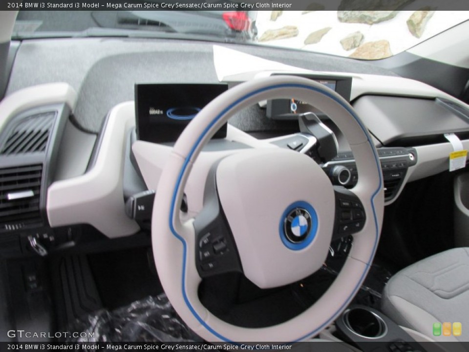 Mega Carum Spice Grey Sensatec/Carum Spice Grey Cloth Interior Steering Wheel for the 2014 BMW i3  #96556841