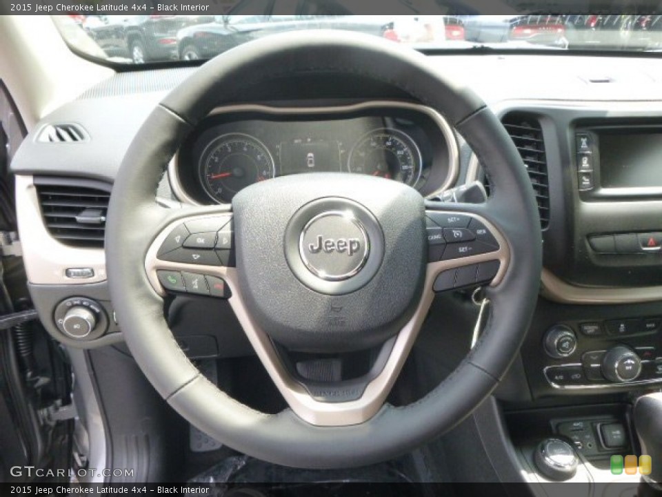 Black Interior Steering Wheel for the 2015 Jeep Cherokee Latitude 4x4 #96569954