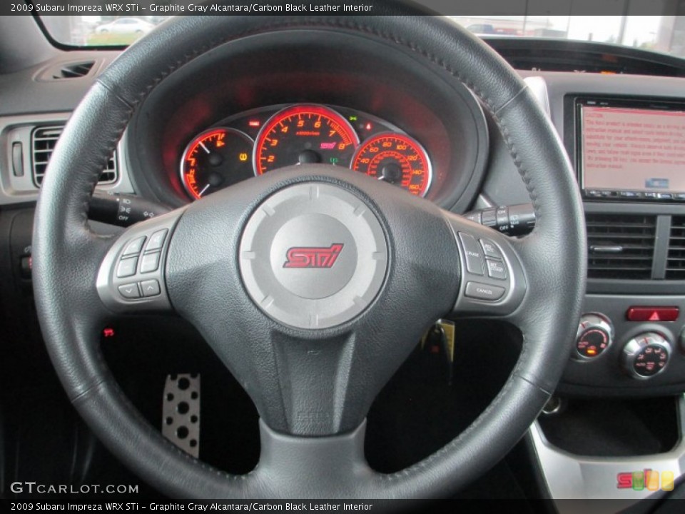 Graphite Gray Alcantara/Carbon Black Leather Interior Steering Wheel for the 2009 Subaru Impreza WRX STi #96623219