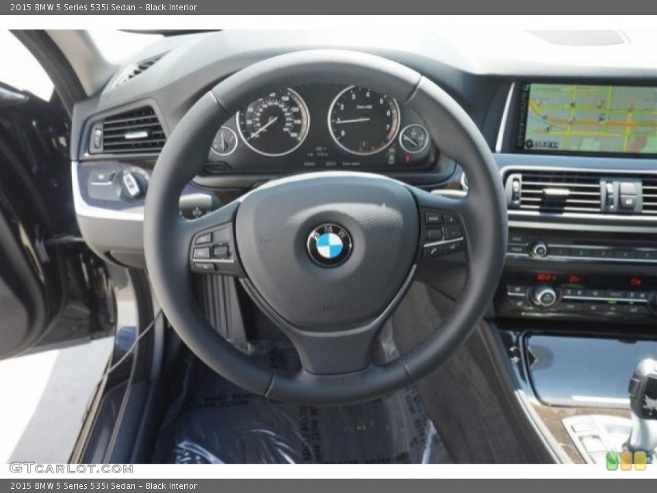 Black Interior Steering Wheel for the 2015 BMW 5 Series 535i Sedan #96624704