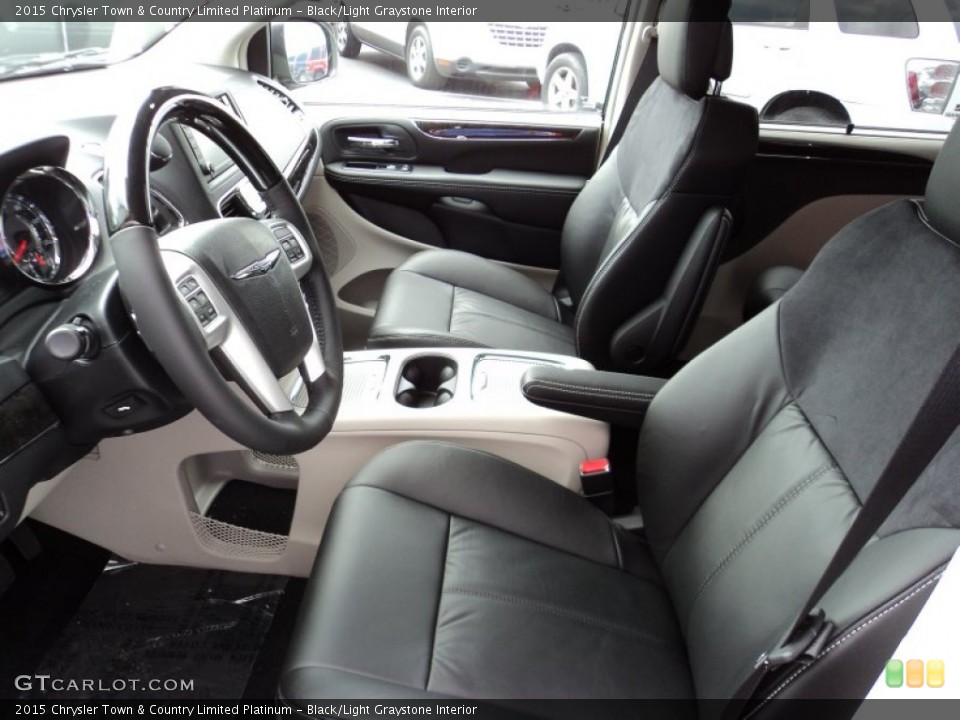 Black/Light Graystone Interior Front Seat for the 2015 Chrysler Town & Country Limited Platinum #96634820