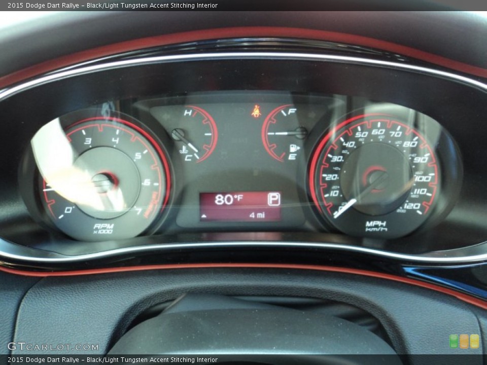 Black/Light Tungsten Accent Stitching Interior Gauges for the 2015 Dodge Dart Rallye #96636404