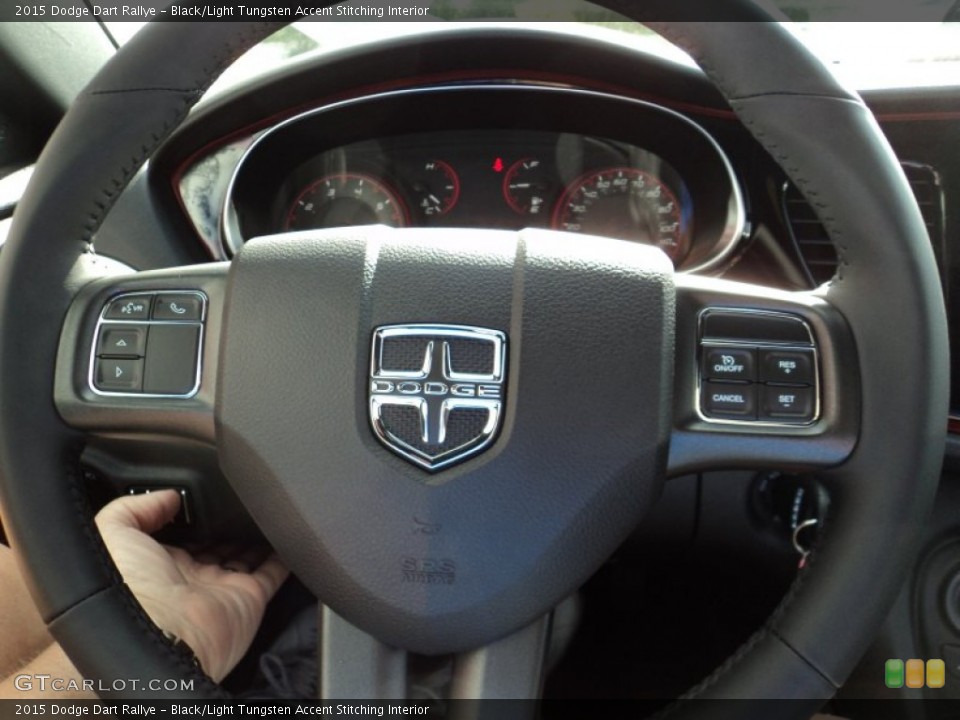 Black/Light Tungsten Accent Stitching Interior Steering Wheel for the 2015 Dodge Dart Rallye #96636425