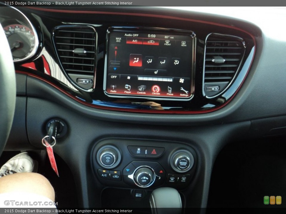 Black/Light Tungsten Accent Stitching Interior Controls for the 2015 Dodge Dart Blacktop #96636704