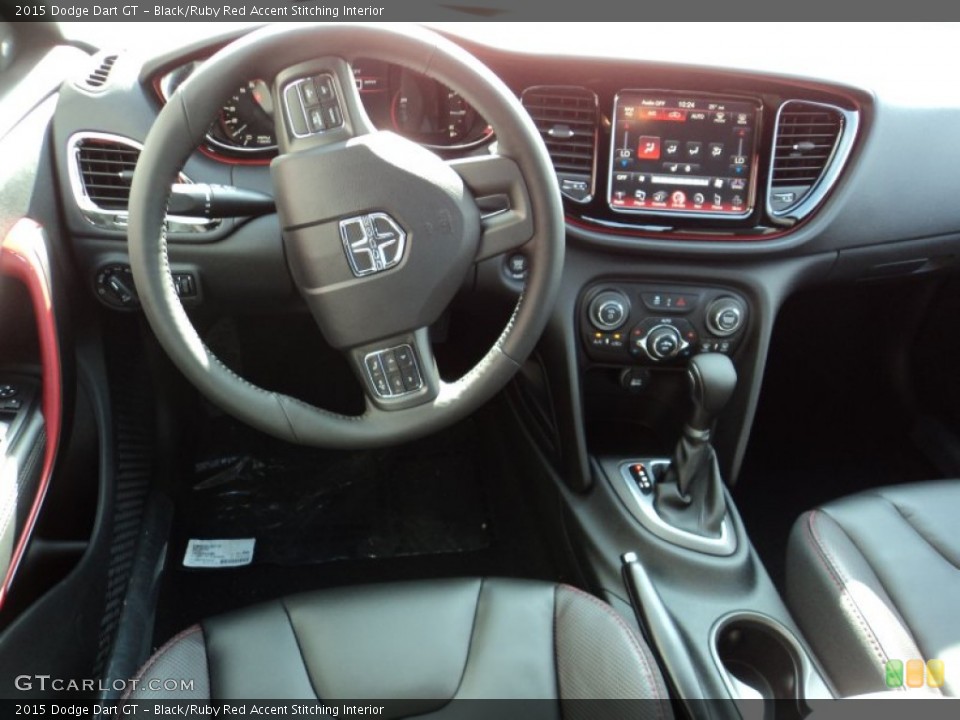 Black/Ruby Red Accent Stitching Interior Dashboard for the 2015 Dodge Dart GT #96637295