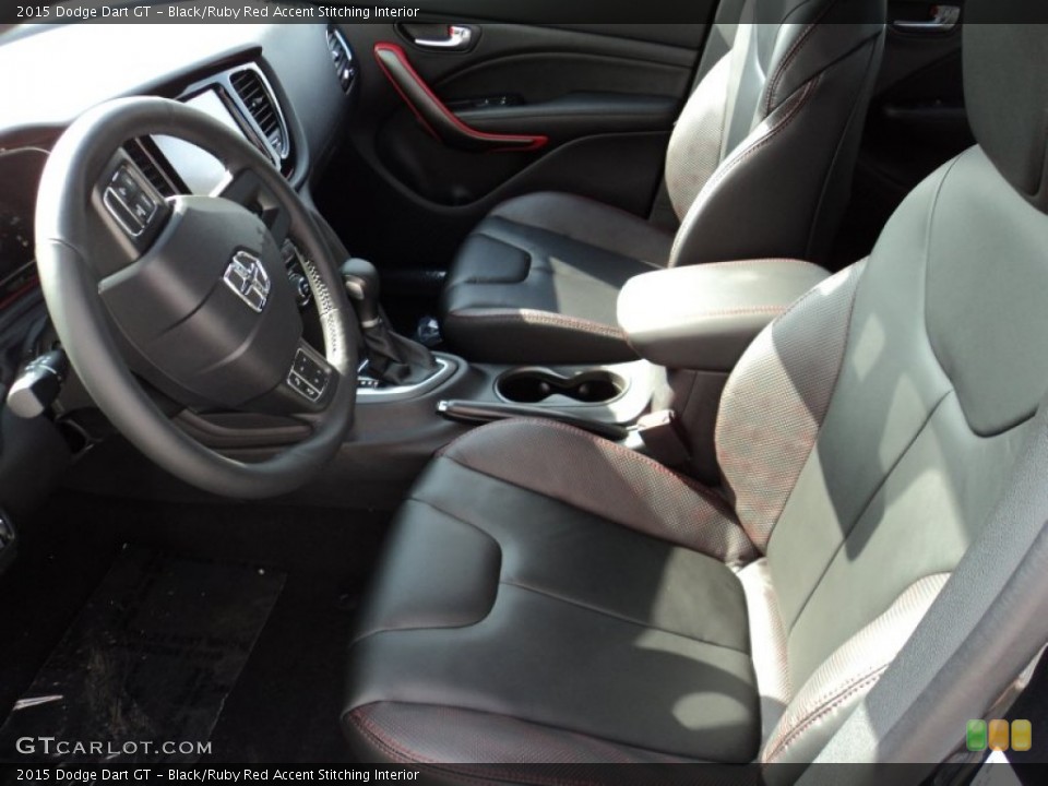 Black/Ruby Red Accent Stitching Interior Photo for the 2015 Dodge Dart GT #96637316