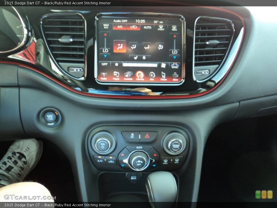 Black/Ruby Red Accent Stitching Interior Controls for the 2015 Dodge Dart GT #96637334