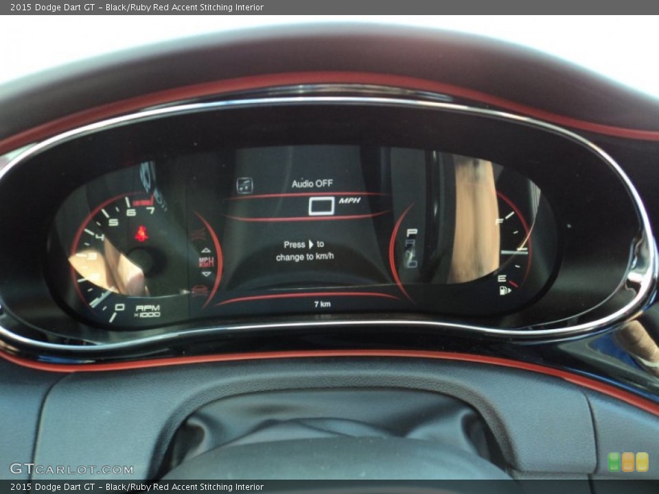 Black/Ruby Red Accent Stitching Interior Gauges for the 2015 Dodge Dart GT #96637352