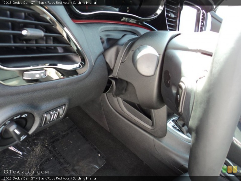 Black/Ruby Red Accent Stitching Interior Controls for the 2015 Dodge Dart GT #96637469