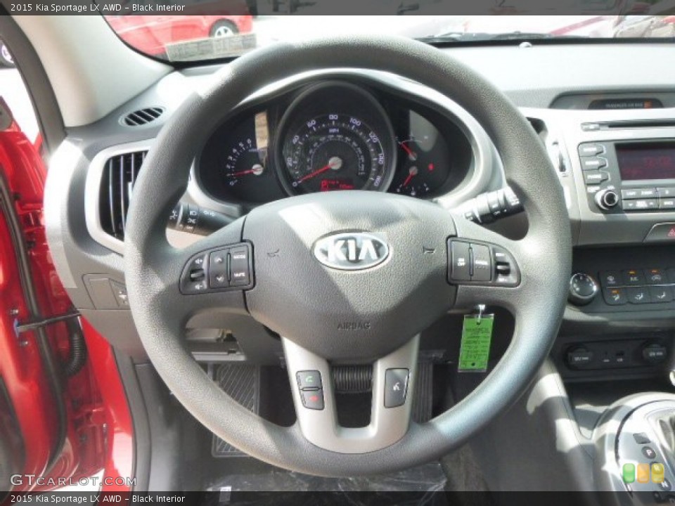 Black Interior Steering Wheel for the 2015 Kia Sportage LX AWD #96669887
