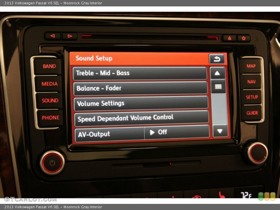 Moonrock Gray Interior Controls for the 2013 Volkswagen Passat V6 SEL #96701458