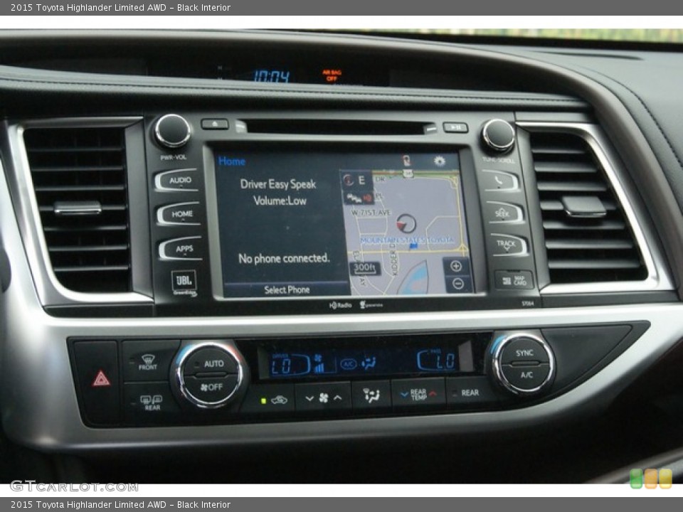 Black Interior Controls for the 2015 Toyota Highlander Limited AWD #96708511