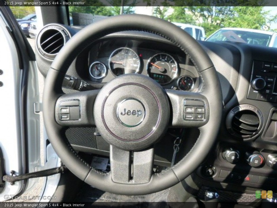 Black Interior Steering Wheel for the 2015 Jeep Wrangler Sport S 4x4 #96724768