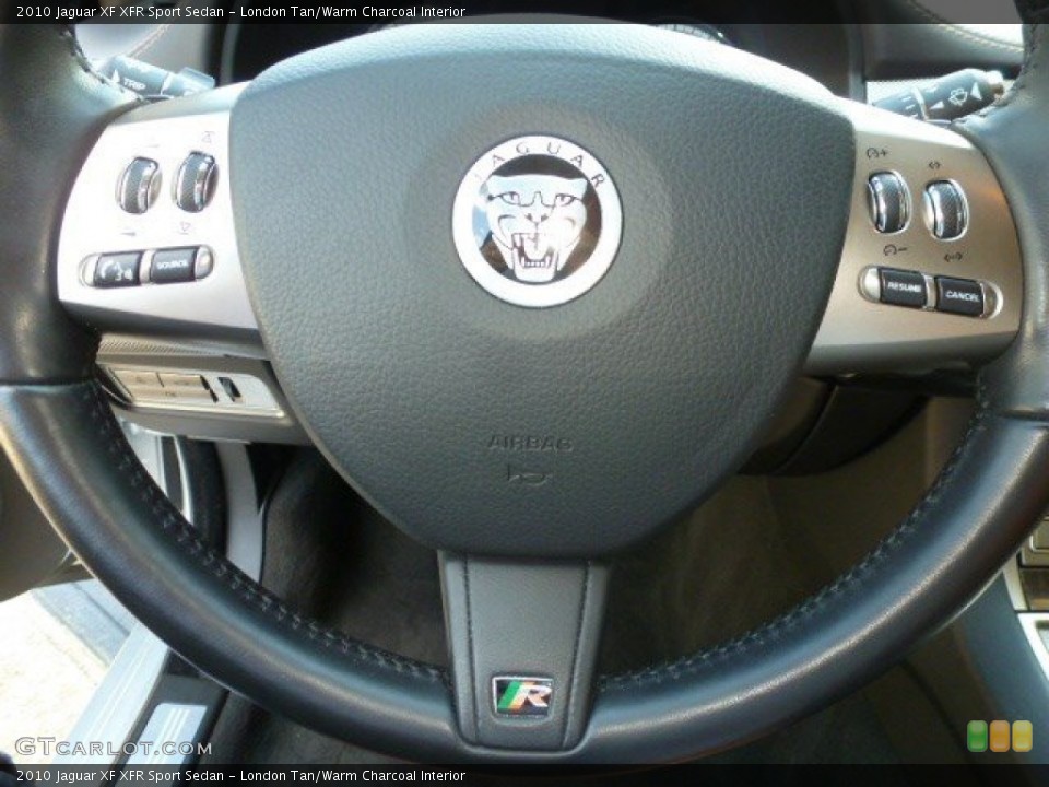 London Tan/Warm Charcoal Interior Steering Wheel for the 2010 Jaguar XF XFR Sport Sedan #96744208