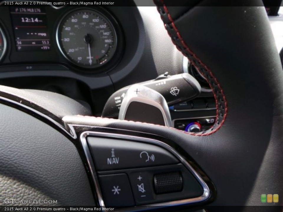 Black/Magma Red Interior Controls for the 2015 Audi A3 2.0 Premium quattro #96749551