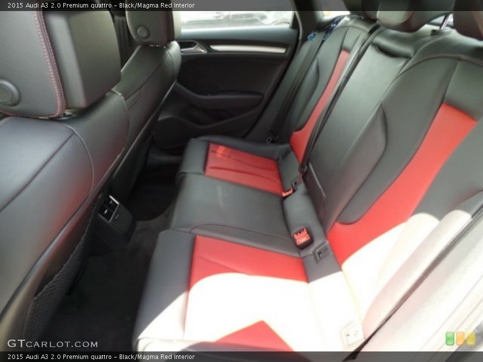 Black/Magma Red Interior Rear Seat for the 2015 Audi A3 2.0 Premium quattro #96749644