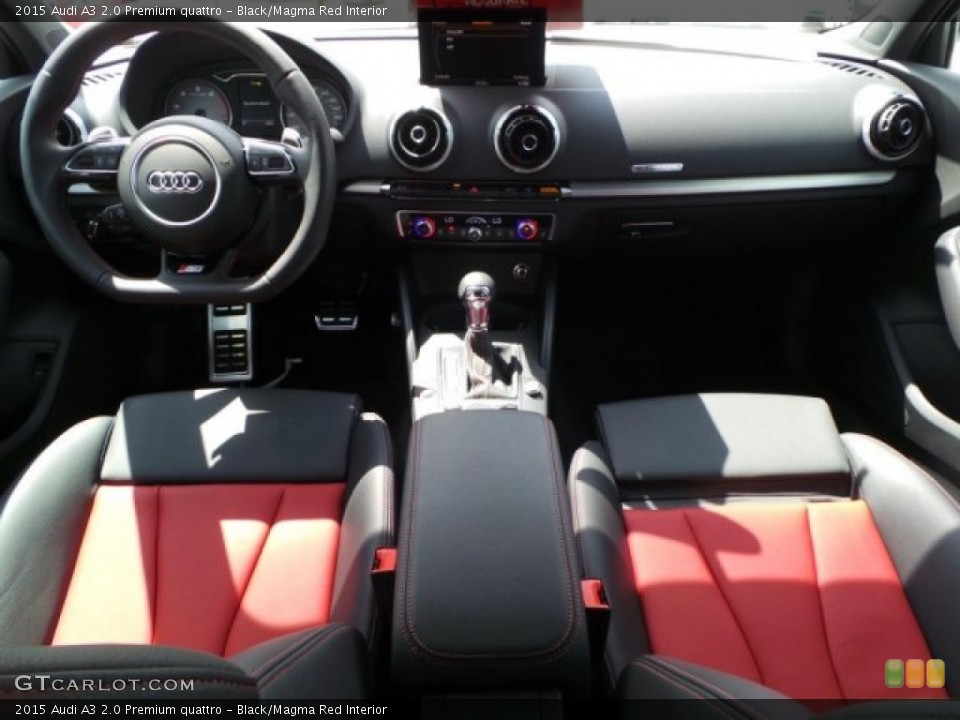 Black/Magma Red 2015 Audi A3 Interiors