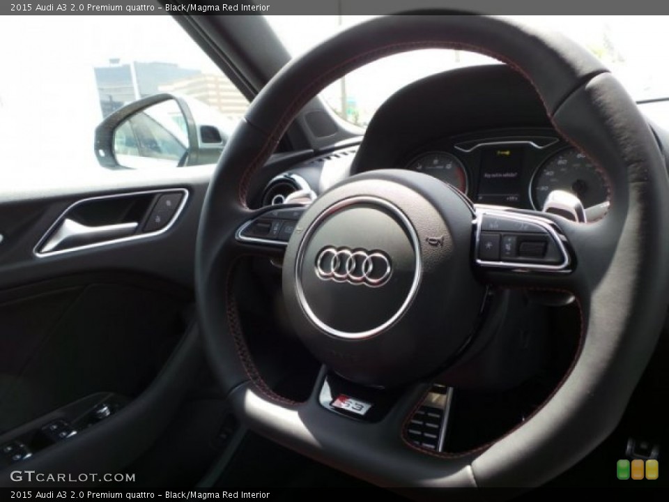 Black/Magma Red Interior Steering Wheel for the 2015 Audi A3 2.0 Premium quattro #96749680