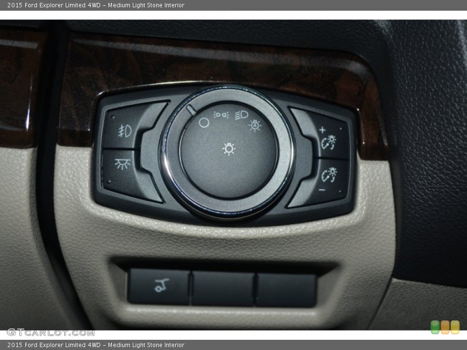 Medium Light Stone Interior Controls for the 2015 Ford Explorer Limited 4WD #96749935